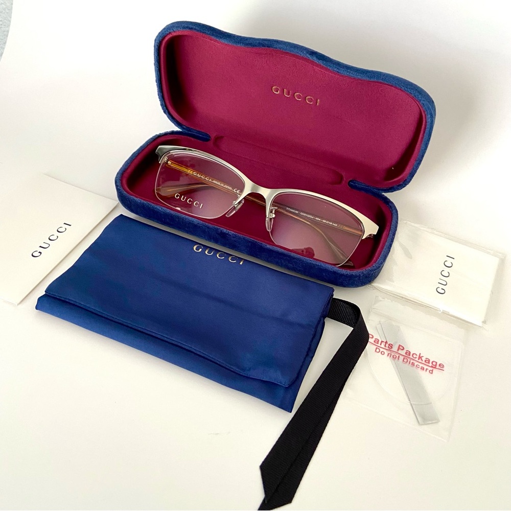 NEW! Authentic! GUCCI 56mm Optical Eyeglasses Titanium